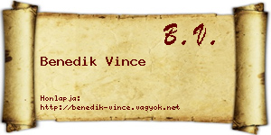 Benedik Vince névjegykártya